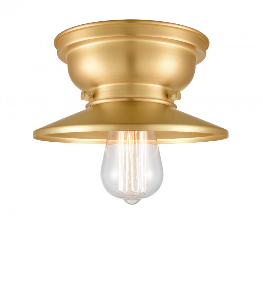 Railroad - 1 Light - 8 inch - Brushed Brass - Flush Mount