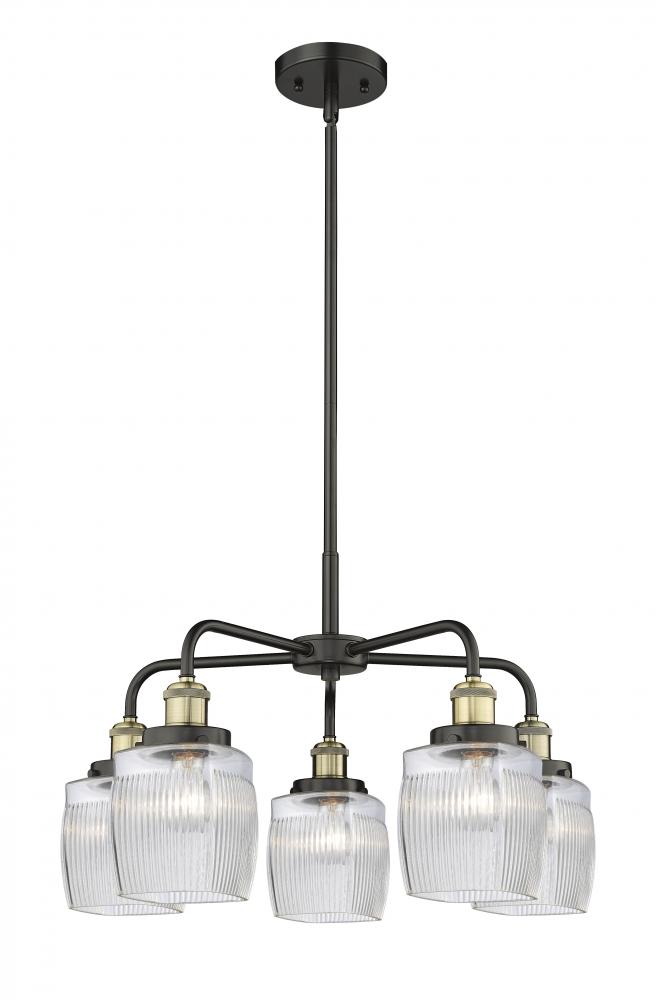 Colton - 5 Light - 24 inch - Black Antique Brass - Chandelier