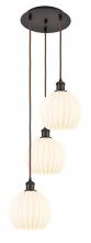 Innovations Lighting 113B-3P-OB-G1217-8WV - White Venetian - 3 Light - 15 inch - Oil Rubbed Bronze - Cord Hung - Multi Pendant