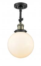 Innovations Lighting 201F-BAB-G201-8 - Beacon - 1 Light - 8 inch - Black Antique Brass - Semi-Flush Mount