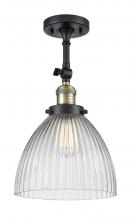 Innovations Lighting 201F-BAB-G222 - Seneca Falls - 1 Light - 10 inch - Black Antique Brass - Semi-Flush Mount