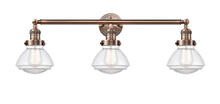 Innovations Lighting 205-AC-G322 - Olean - 3 Light - 31 inch - Antique Copper - Bath Vanity Light