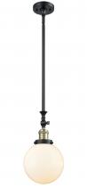 Innovations Lighting 206-BAB-G201-8 - Beacon - 1 Light - 8 inch - Black Antique Brass - Stem Hung - Mini Pendant