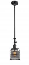 Innovations Lighting 206-BK-G53-CE - Bell Cage - 1 Light - 6 inch - Matte Black - Stem Hung - Mini Pendant