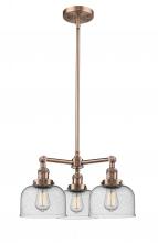 Innovations Lighting 207-AC-G74 - Bell - 3 Light - 22 inch - Antique Copper - Stem Hung - Chandelier