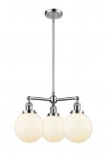 Innovations Lighting 207-PC-G201-8 - Beacon - 3 Light - 22 inch - Polished Chrome - Stem Hung - Chandelier