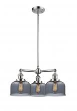 Innovations Lighting 207-PC-G73 - Bell - 3 Light - 22 inch - Polished Chrome - Stem Hung - Chandelier