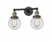 Innovations Lighting 208-BAB-G202-6 - Beacon - 2 Light - 17 inch - Black Antique Brass - Bath Vanity Light