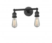 Innovations Lighting 208-BK - Bare Bulb - 2 Light - 11 inch - Matte Black - Bath Vanity Light