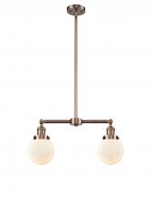 Innovations Lighting 209-AC-G201-6 - Beacon - 2 Light - 23 inch - Antique Copper - Stem Hung - Island Light