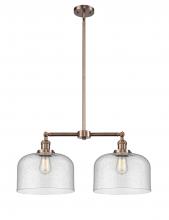 Innovations Lighting 209-AC-G74-L - Bell - 2 Light - 21 inch - Antique Copper - Stem Hung - Island Light