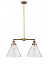 Innovations Lighting 209-BB-G44-L - Cone - 2 Light - 21 inch - Brushed Brass - Stem Hung - Island Light