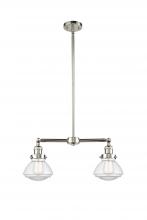 Innovations Lighting 209-PN-G322 - Olean - 2 Light - 22 inch - Polished Nickel - Stem Hung - Island Light