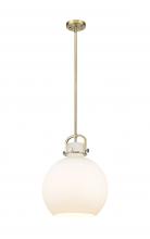 Innovations Lighting 410-1SL-BB-G410-14WH - Newton Sphere - 1 Light - 14 inch - Brushed Brass - Pendant