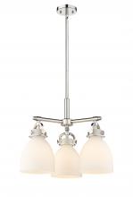 Innovations Lighting 410-3CR-PN-G412-7WH - Newton Bell - 3 Light - 21 inch - Polished Nickel - Pendant