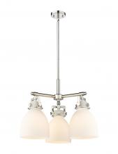 Innovations Lighting 411-3CR-PN-G412-7WH - Newton Bell - 3 Light - 21 inch - Polished Nickel - Pendant