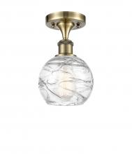 Innovations Lighting 516-1C-AB-G1213-6-LED - Athens Deco Swirl - 1 Light - 6 inch - Antique Brass - Semi-Flush Mount