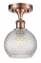 Innovations Lighting 516-1C-AC-G122C-6CL - Athens - 1 Light - 6 inch - Antique Copper - Semi-Flush Mount