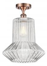 Innovations Lighting 516-1C-AC-G212 - Springwater - 1 Light - 12 inch - Antique Copper - Semi-Flush Mount