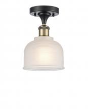 Innovations Lighting 516-1C-BAB-G411 - Dayton - 1 Light - 6 inch - Black Antique Brass - Semi-Flush Mount