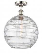 Innovations Lighting 516-1C-PN-G1213-12 - Athens Deco Swirl - 1 Light - 12 inch - Polished Nickel - Semi-Flush Mount