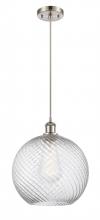 Innovations Lighting 516-1P-SN-G1214-12 - Athens Twisted Swirl - 1 Light - 12 inch - Brushed Satin Nickel - Cord hung - Mini Pendant