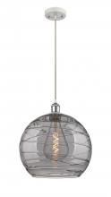 Innovations Lighting 516-1P-WPC-G1213-14SM - Athens Deco Swirl - 1 Light - 14 inch - White Polished Chrome - Cord hung - Pendant