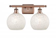 Innovations Lighting 516-2W-AC-G1216-8WM - White Mouchette - 2 Light - 18 inch - Antique Copper - Bath Vanity Light