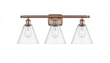 Innovations Lighting 516-3W-AC-GBC-82 - Berkshire - 3 Light - 28 inch - Antique Copper - Bath Vanity Light