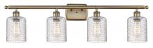 Innovations Lighting 516-4W-AB-G112C-5CL - Cobbleskill - 4 Light - 35 inch - Antique Brass - Bath Vanity Light