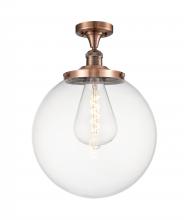 Innovations Lighting 517-1CH-AC-G202-14 - Beacon - 1 Light - 14 inch - Antique Copper - Semi-Flush Mount