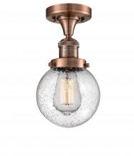 Innovations Lighting 517-1CH-AC-G204-6 - Beacon - 1 Light - 6 inch - Antique Copper - Semi-Flush Mount