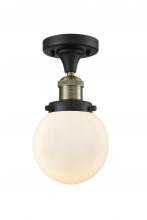 Innovations Lighting 517-1CH-BAB-G201-6 - Beacon - 1 Light - 6 inch - Black Antique Brass - Semi-Flush Mount