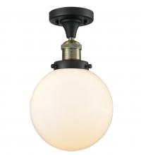 Innovations Lighting 517-1CH-BAB-G201-8 - Beacon - 1 Light - 8 inch - Black Antique Brass - Semi-Flush Mount