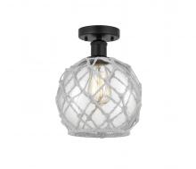 Innovations Lighting 616-1F-BK-G122-8RW - Farmhouse Rope - 1 Light - 8 inch - Matte Black - Semi-Flush Mount