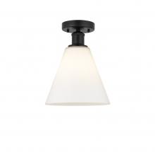 Innovations Lighting 616-1F-BK-GBC-81 - Berkshire - 1 Light - 8 inch - Matte Black - Semi-Flush Mount