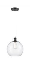 Innovations Lighting 616-1P-BK-G122-10 - Athens - 1 Light - 10 inch - Matte Black - Cord hung - Mini Pendant