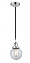 Innovations Lighting 616-1PH-PC-G204-6 - Beacon - 1 Light - 6 inch - Polished Chrome - Cord hung - Mini Pendant