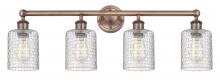 Innovations Lighting 616-4W-AC-G112C-5CL - Cobbleskill - 4 Light - 32 inch - Antique Copper - Bath Vanity Light