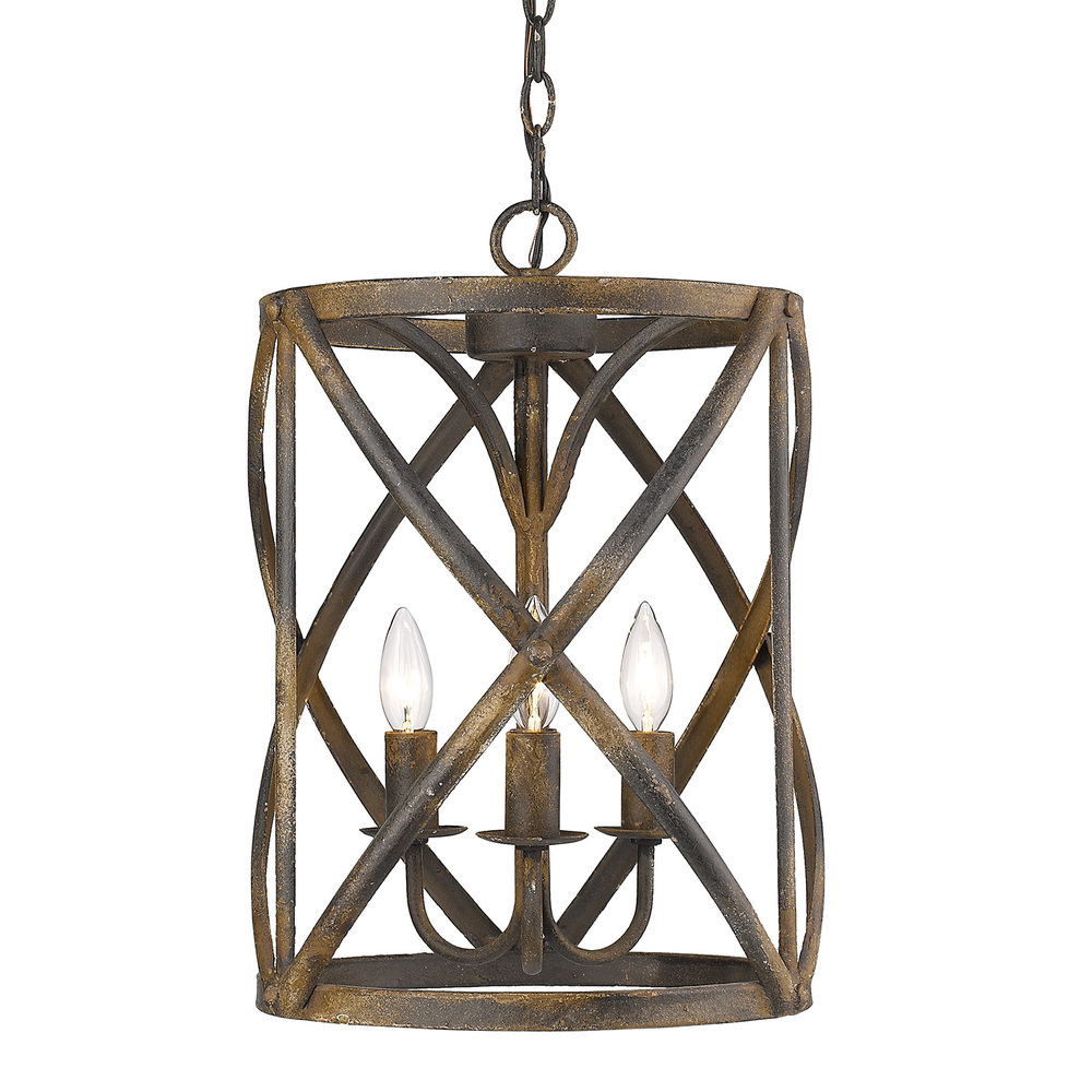 Alcott 3-Light Pendant in Antique Black Iron