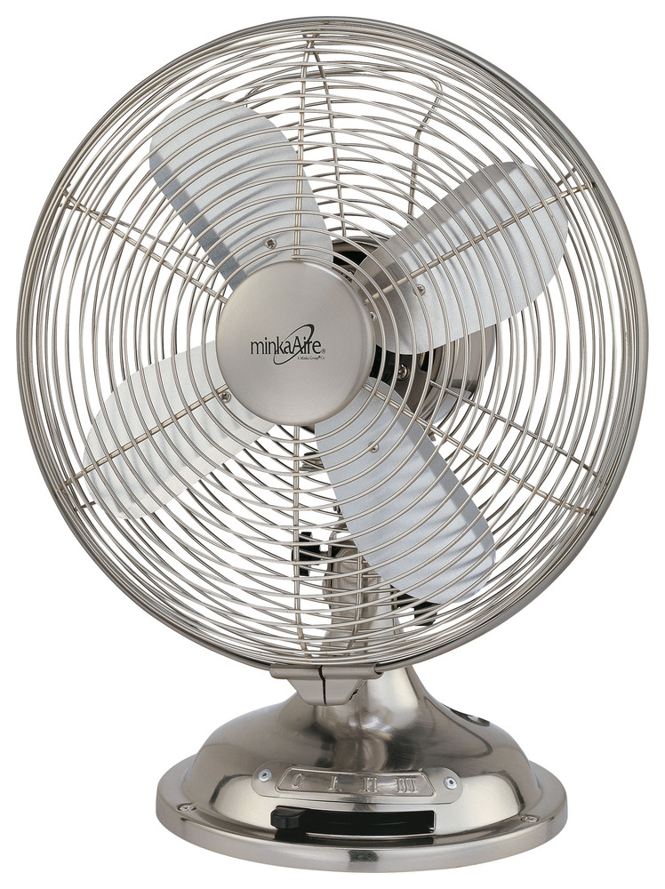 Retro Style Fan 10" - Brushed Nickel