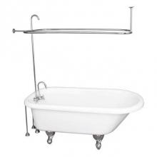 Barclay TKADTR60-WCP1 - Tub Kit 60'' AC Roll Top, ShwrUnit, Supplies, Drain-Chrome