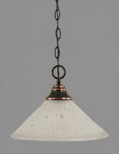 Toltec Company 10-BC-701 - One Light Black Copper Frosted Crystal Glass Down Pendant