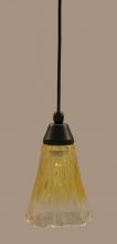 Toltec Company 22-MB-724 - One Light Gold Champagne Crystal Glass Matte Black Down Mini Pendant