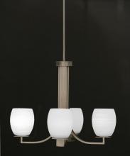 Toltec Company 574-GP-615 - Four Light White Linen Glass Graphite Up Chandelier