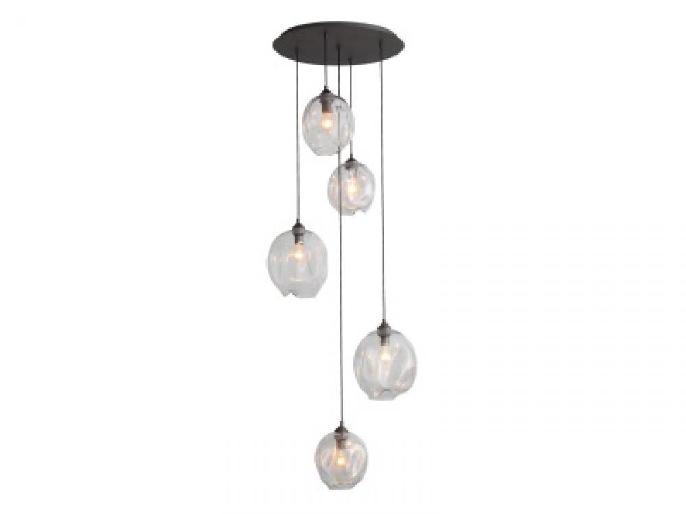 5 LIGHT PENDANTS ON PAN SONOMA AVE. COLLECTION