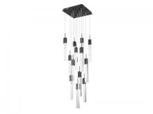 Avenue Lighting HF1905-13-GL-BK-C - THE ORIGINAL GLACIER AVENUE COLLECTION BLACK 13 LIGHT PENDANT FIXTURE WITH CLEAR CRYSTAL