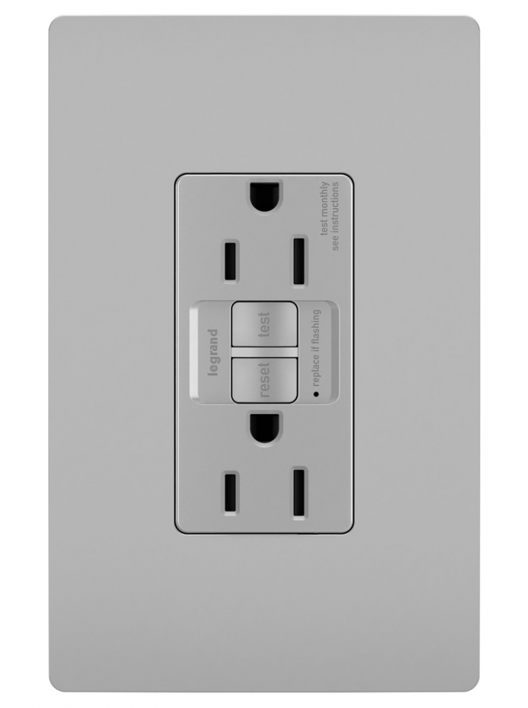 radiant? Tamper-Resistant 15A Duplex Self-Test GFCI Receptacles with SafeLock? Protection, Gray (4 pack)