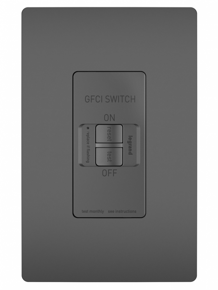 radiant? Dead Front 20A Duplex Self-Test GFCI Receptacles with SafeLock? Protection, Black