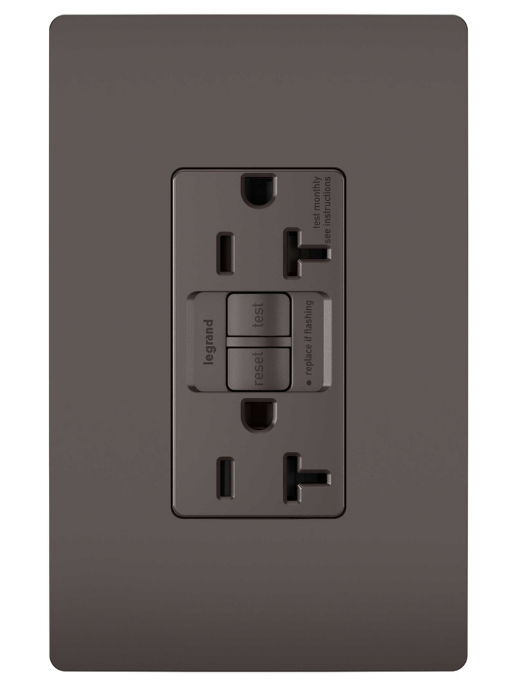 radiant? Tamper-Resistant 20A Duplex Self-Test GFCI Receptacle with SafeLock? Protection, Brown (4 pack)